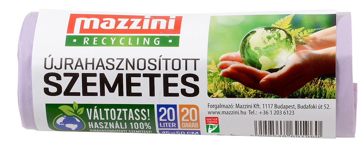 MAZZINI Újrahasznosított Szemetes 20L (45x50cm) 20 db/roll